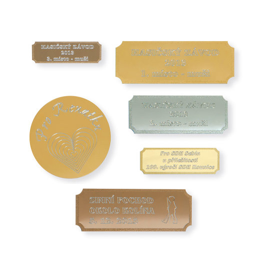 Štítok kovový - rytý, 50x16 mm