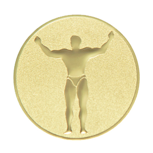 Emblém kulturistika, priemer 25 mm, bronz