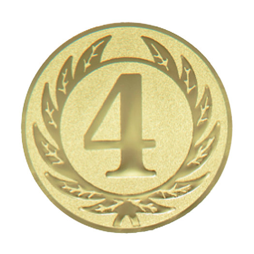 Emblém s číslicou 4, priemer 50 mm